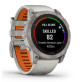 Fenix 7X Pro – Sapphire Solar - Edition Titanium - with Fog Gray/Ember Orange Band - 010-02778-15 - Garmin